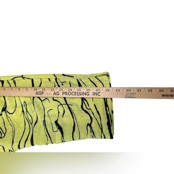 Ali Miles Textured Pattern 2X Yellow Blouse Artsy Neutral 3/4 Sleeve Tunic L1 - Picture 10 of 10